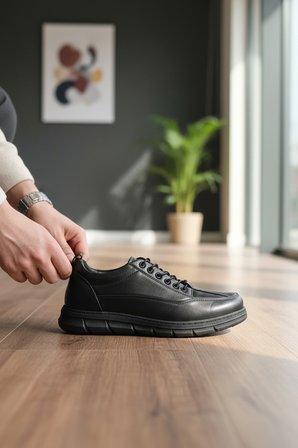 Enoch Erkek Hakiki Deri Esnek Konfor Tabanlı Günlük Yürüyüş Ayakkabısı