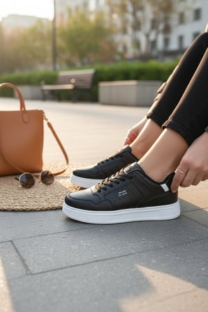 Enoch Kadın Spor Ayakkabı Perfore Detaylı Casual Sneaker Comfort Taban Günlük Yürüyüş Ayakkabısı