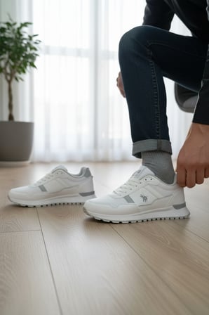 Enoch File Detaylı Hafif Taban Bağcıklı Erkek Sneaker Spor Ayakkabı