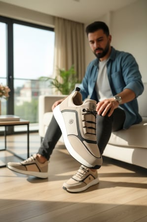 Enoch Şerit Detaylı Lastik Bağcıklı Hafif Taban Casual Erkek Spor Ayakkabı
