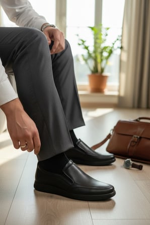 Enoch Executive-Glide Serisi Pütürlü Doku Pratik Slip-On Ayakkabı
