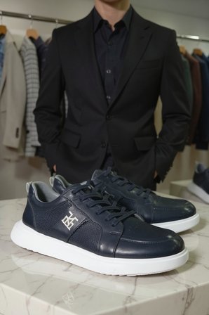 Enoch Erkek Deri Perfore Detaylı ve Nakış Logolu Hafif Tabanlı Klasik Sneaker Comfort Ayakkabı