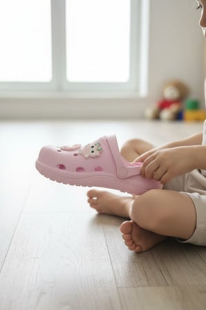 Enoch Kız Çocuk Gökkuşağı ve Baykuş Figürlü Ortopedik Ultra Hafif Günlük Burnu Kapalı Sabo Terlik