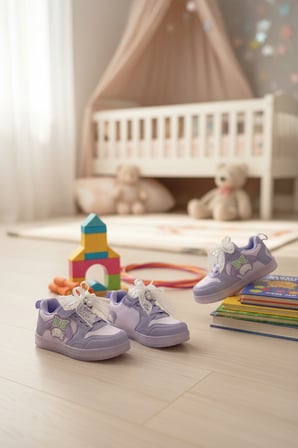 Enoch Lila Karakter Baskılı Işıklı Çocuk Spor Ayakkabı Fiyonk Detaylı