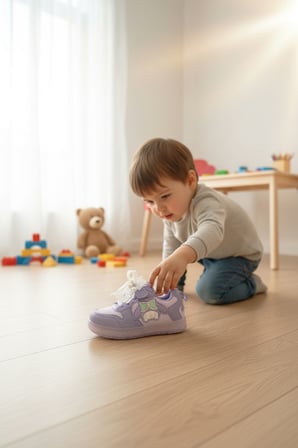 Enoch Lila Karakter Baskılı Işıklı Çocuk Spor Ayakkabı Fiyonk Detaylı