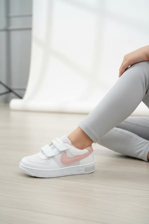Enoch Çocuk Çift Cırt Cırtlı ve Kontrast Detaylı Rahat Günlük Sneaker Spor Ayakkabı