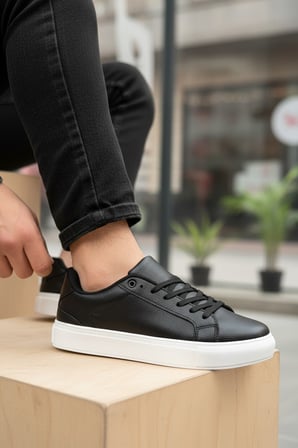 Enoch Erkek Zra Model Gözenek Dokulu ve Düz Tabanlı Bağcıklı Urban Sneaker Ayakkabı