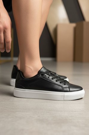 Enoch Erkek Zra Model Gözenek Dokulu ve Düz Tabanlı Bağcıklı Urban Sneaker Ayakkabı