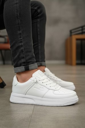 Enoch Kadın Havalandırma Delikli Geometrik Dikişli Ortopedik Kontrast Taban Sneakers Spor Ayakkabı