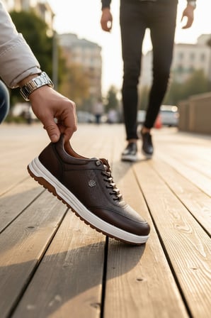 Enoch Erkek Hakiki Deri Ortopedik Kalın Taban Perforeli Casual Spor Ayakkabı