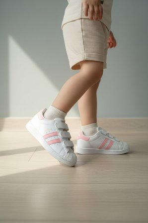 Enoch Çocuk Klasik Üç Bant Cırt Cırtlı Retro Günlük Sneaker Spor Ayakkabı