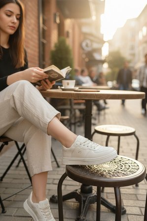 Enoch Unısex Lumber-Style Pürüzsüz Dokulu ve Düz Kalın Tabanlı Rahat Günlük Sneaker Spor Ayakkabı
