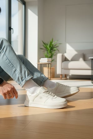 Enoch Unısex Lumber-Style Pürüzsüz Dokulu ve Düz Kalın Tabanlı Rahat Günlük Sneaker Spor Ayakkabı