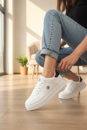 Enoch Unısex Lumber-Style Pürüzsüz Dokulu ve Düz Kalın Tabanlı Rahat Günlük Sneaker Spor Ayakkabı
