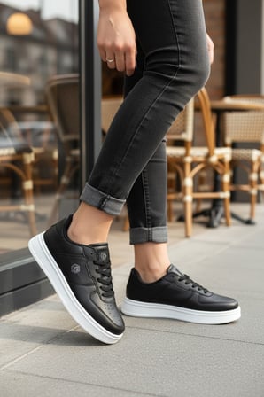 Enoch Unısex Lumber-Style Pürüzsüz Dokulu ve Düz Kalın Tabanlı Rahat Günlük Sneaker Spor Ayakkabı