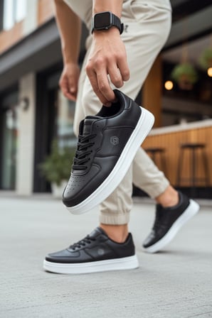 Enoch Unısex Lumber-Style Pürüzsüz Dokulu ve Düz Kalın Tabanlı Rahat Günlük Sneaker Spor Ayakkabı
