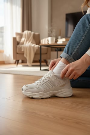 Enoch Kadın Klasik Şeritli ve Kalın Tabanlı Rahat Günlük Sneaker Spor Ayakkabı