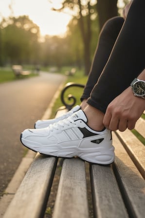 Enoch Kadın Klasik Şeritli ve Kalın Tabanlı Rahat Günlük Sneaker Spor Ayakkabı