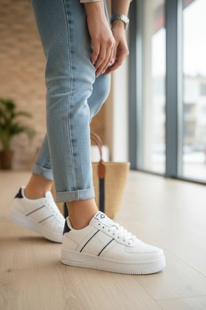 Enoch Yan Çizgili Kalın Tabanlı Bağcıklı Kadın Sneaker