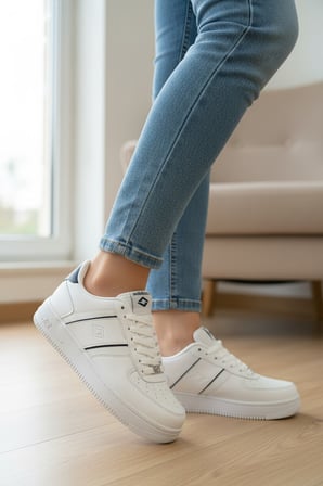 Enoch Yan Çizgili Kalın Tabanlı Bağcıklı Kadın Sneaker