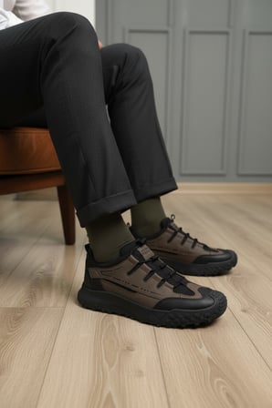 Enoch Esnek Bağcıklı Kalın Tabanlı Waterproof Erkek Spor Ayakkabı