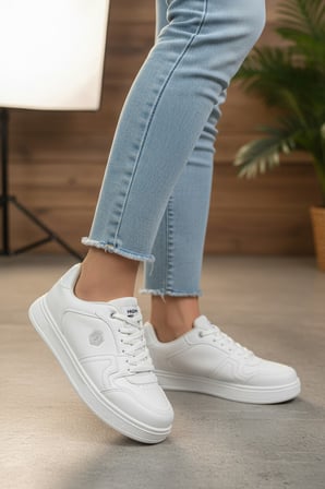 Enoch Yan Panel Logolu Lmbrck Model Düz Tabanlı Bağcıklı Kadın Sneaker