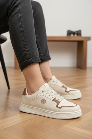 Enoch Yan Panel Logolu Lmbrck Model Düz Tabanlı Bağcıklı Kadın Sneaker