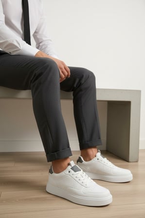 Enoch Ortopedik Taban Delik Detaylı Kalın Tabanlı Bağcıklı Erkek Sneaker
