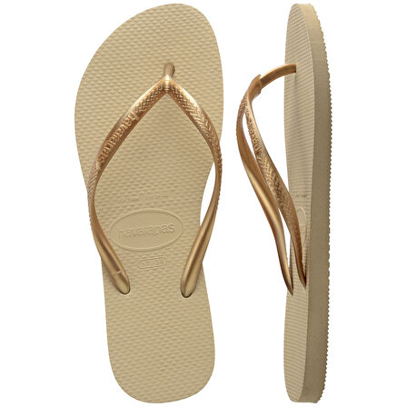 Slim Sand Gray/Light Golden Kadın Terlik