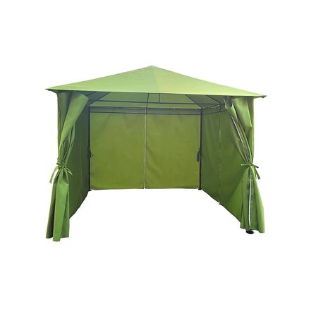 3x3 Metre Yeşil Bahçe Çardağı Çelik İskelet Polyester Kumaş Bahçe Kamelyası