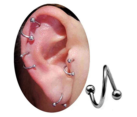 6 MM CERRAHİ ÇELİK TRAGUS HELİX KIKIRDAK DUDAK PİERCİNG