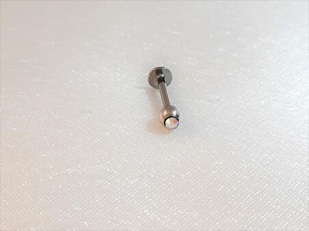 316L CERRAHİ ÇELİK BEYAZ TAŞ DUDAK,TRAGUS,KIKIRDAK,KULAK PİERCİNG