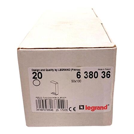 LEGRAND 638036 KANAL EK APARATI 20'Lİ KUTU