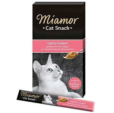 Miamor Cream Somonlu Likit Kedi Ödülü Ödülü 6x15 Gr X 4 Adet