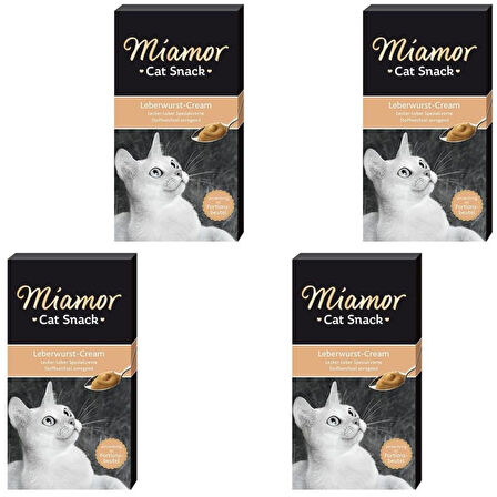 Miamor Cream Ciğerli Kedi Likit Kedi Ödülü 6x15 Gr X 4 Adet