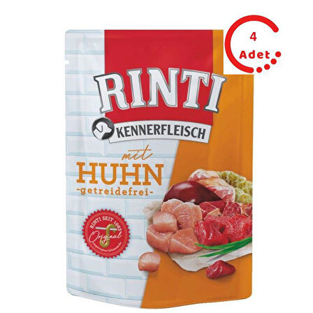 Rinti Tavuk Etli Köpek Yaş Maması 400 Gr x 4 Adet