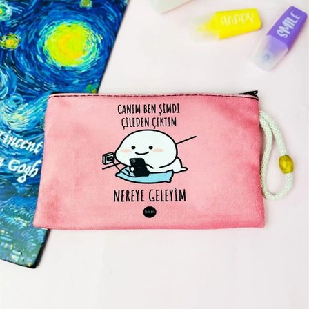 Canım Ben Şimdi Çileden Çıktım Tasarımlı 4'lü Hediyelik Kırtasiye Seti - Kupa, Defter, Kalemlik, Sekreterlik