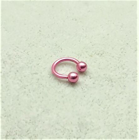 316L CERRAHİ ÇELİK PİERCİNG 6 MM PEMBE KAPLAMA DİŞ,DUDAK,KIKIRDAK,TRAGUS,KAŞ,KULAK SMİLEY PİERCİNG