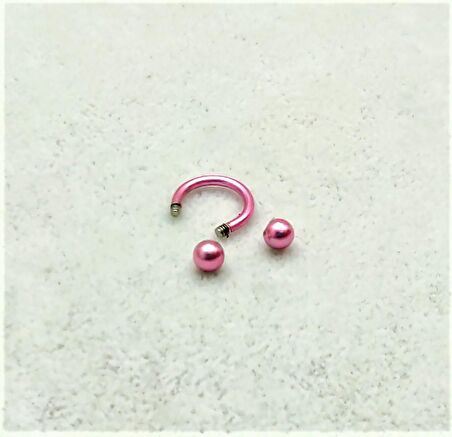 316L CERRAHİ ÇELİK PİERCİNG 6 MM PEMBE KAPLAMA DİŞ,DUDAK,KIKIRDAK,TRAGUS,KAŞ,KULAK SMİLEY PİERCİNG