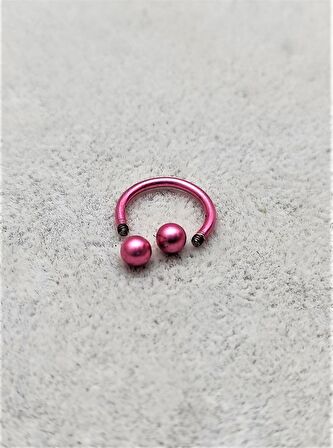 316L CERRAHİ ÇELİK PİERCİNG 8 MM KIRMIZI KAPLAMA DİŞ,DUDAK,KIKIRDAK,TRAGUS,KAŞ,KULAK SMİLEY PİERCİNG