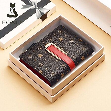 Foxer Retro Monogram Kadın Deri Cüzdan Özel Kutusunda