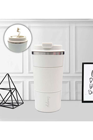 Silikonlu Beyaz Termos