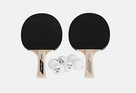 Butterfly Timo Boll 2 Raket 6 Top Masa Tenisi Raket Seti 85106