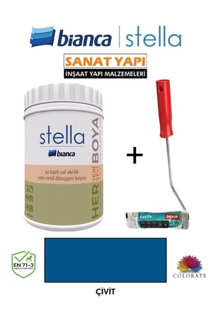 Stella Su Bazlı Akrilik (Boya+ Saplı Dekor Kadife Rulo)