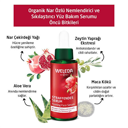 Weleda Pomegranate & Maca Peptides Nar Özlü Nemlendirici ve Sıkılaştırıcı Yüz Bakım Serumu 30ml 