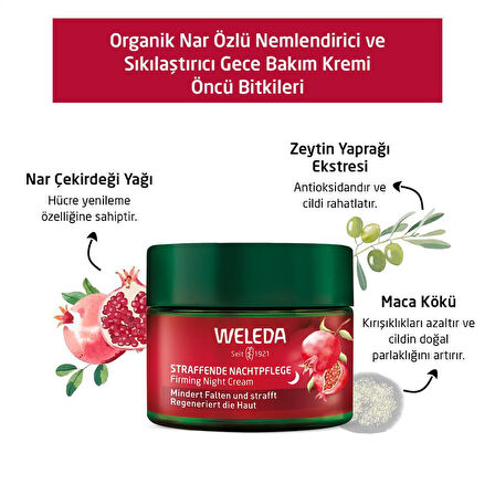 Weleda Pomegranate & Maca Peptides Organik Nar Özlü Nemlendirici ve Sıkılaştırıcı Gece Bakım Kremi 40ml 