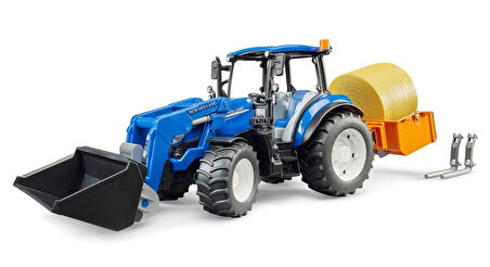 BRUDER NEW HOLLAND T5.120 ÖN YÜKLEYİCİ VE ATAŞMAN SETLİ TRAKTÖR BR02187