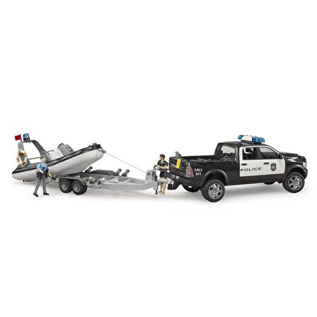 Bruder Ram 2500 Polıs Aracı ,Römork, Zodyak, 2 Fıgür Ve Aksesuarlar BR02507