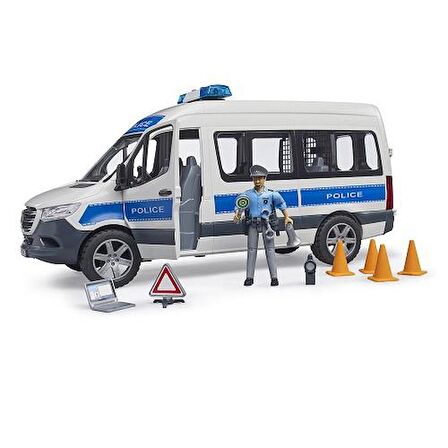 Bruder MB Sprinter Polis Minibüsü, Sürücüsü ve Aksesuarları BR02683