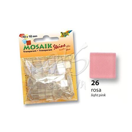 Folia Transparan Mozaik 10x10mm 190 Adet Açık Pembe 57226